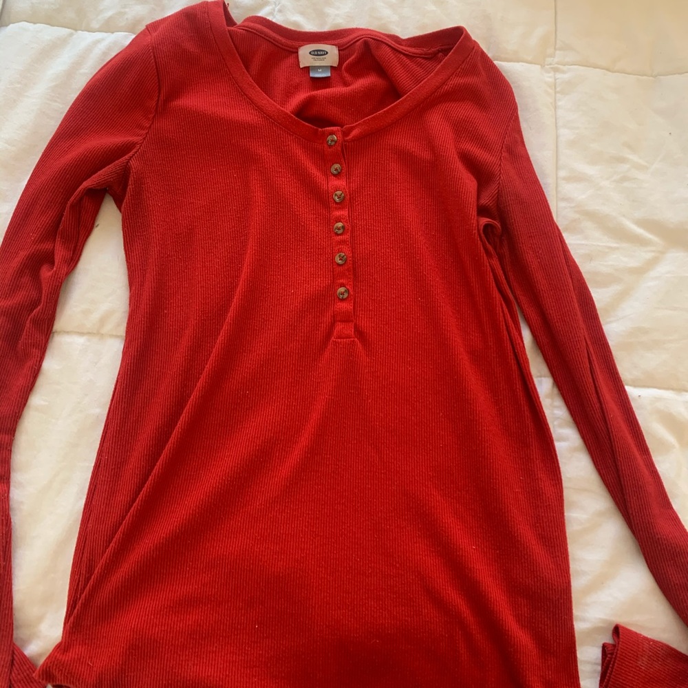 red button up shirt